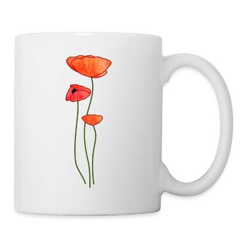 Three poppy flowers - Mug - white - Right