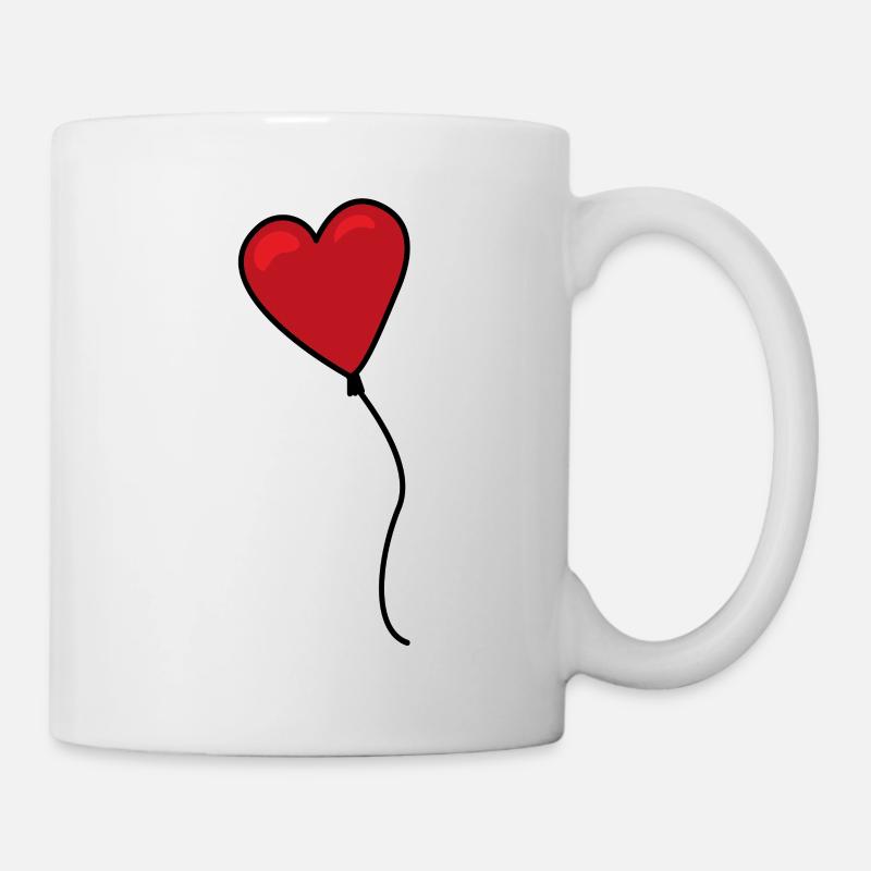 Herzballon - Tasse - Weiß