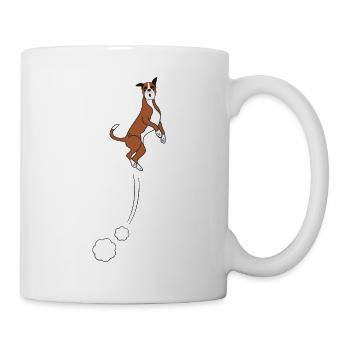 Boxer Hundesprünge - Tasse - Weiß - Rechts