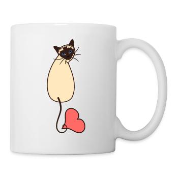 Amour chat siamois - Mug blanc - blanc - Droite