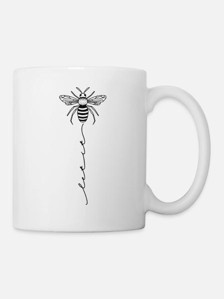 Let it Bee | Bienen Blumenwiese Tiere Sprüche - Tasse - Weiß
