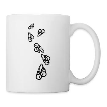 Symbole des gants de boxe - Mug blanc - blanc - Droite