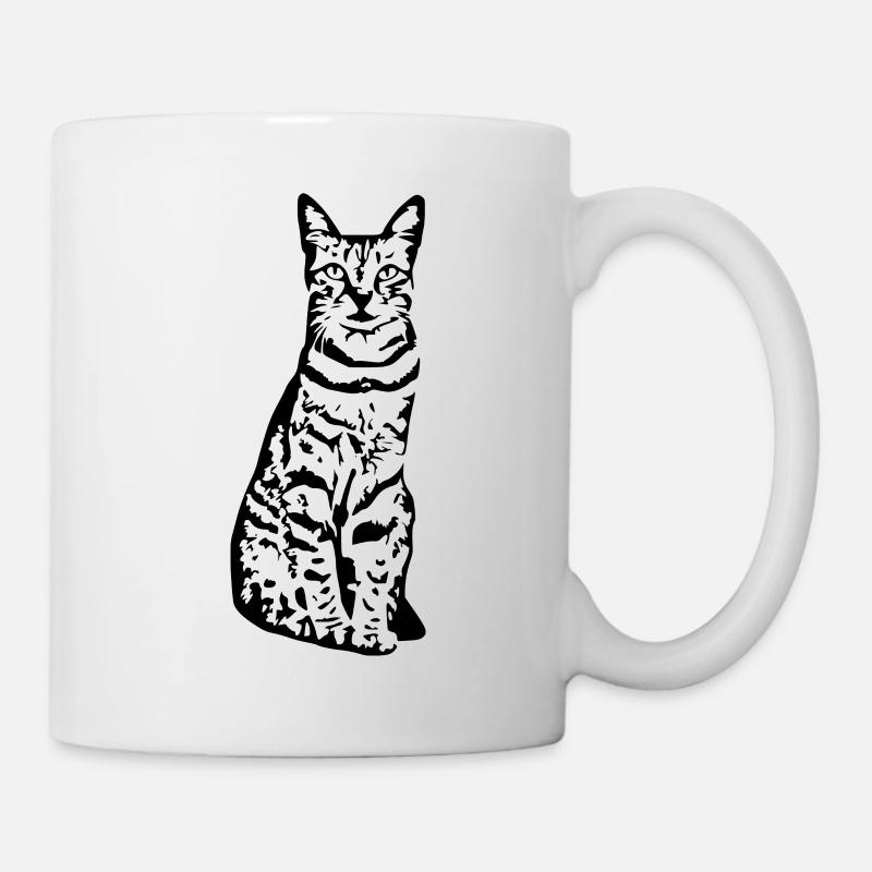 Katze Katze Schwarzes Kätzchen - Tasse - Weiß