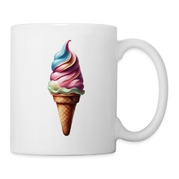 Leckere bunte Eiswaffel - Tasse - Weiß - Rechts