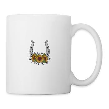 Motif de fer à cheval tournesol - Mug blanc - blanc - Droite