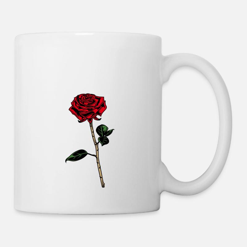 Rose Symbole Illustration Silhouette - Mug blanc - blanc