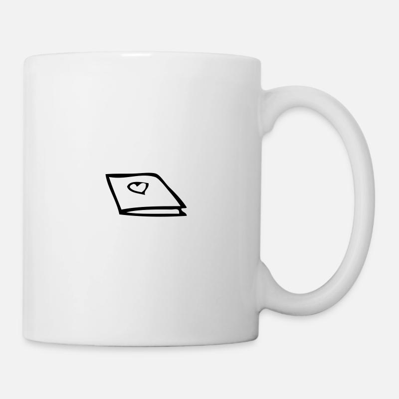 Karte mit Herz - Tasse - Weiß