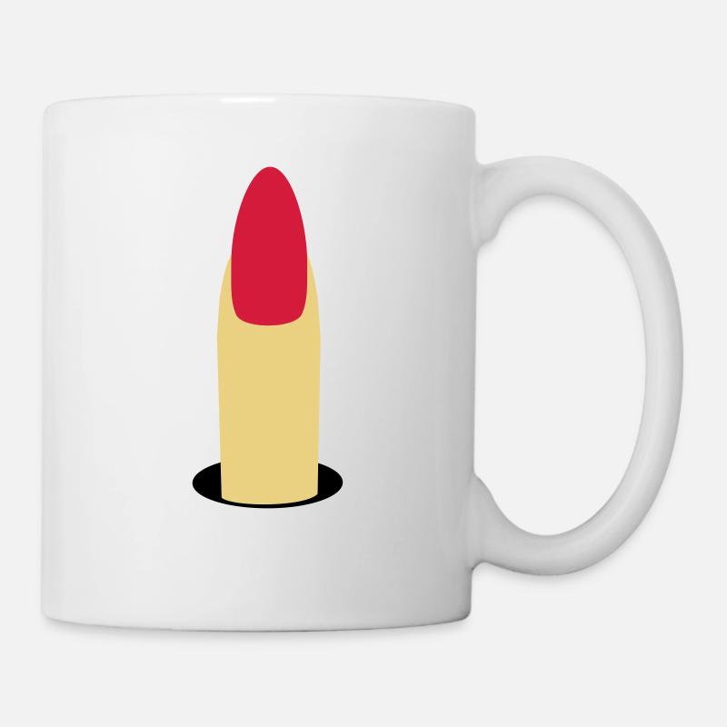 Fingernagel- Stinkefinger - Tasse - Weiß
