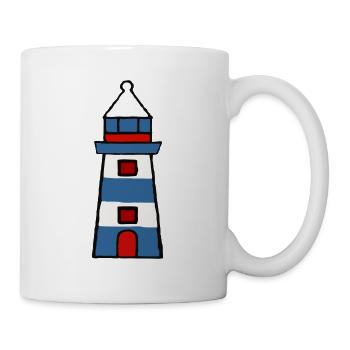 Phare - design rouge bleu - Mug blanc - blanc - Droite