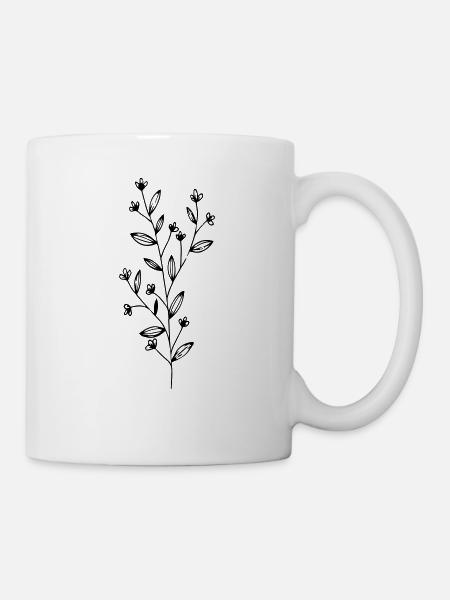 Branch branch leaf leaves plant nature mistletoe fir - Mug - white