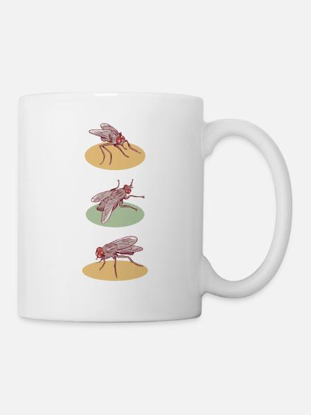 Fliegenmuster Stubenfliegen - Tasse - Weiß