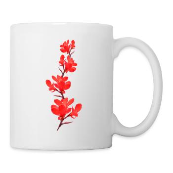 Blumenrohr rote Blumen - Tasse - Weiß - Rechts