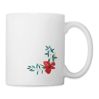 Red flower tendril - Mug - white - Right