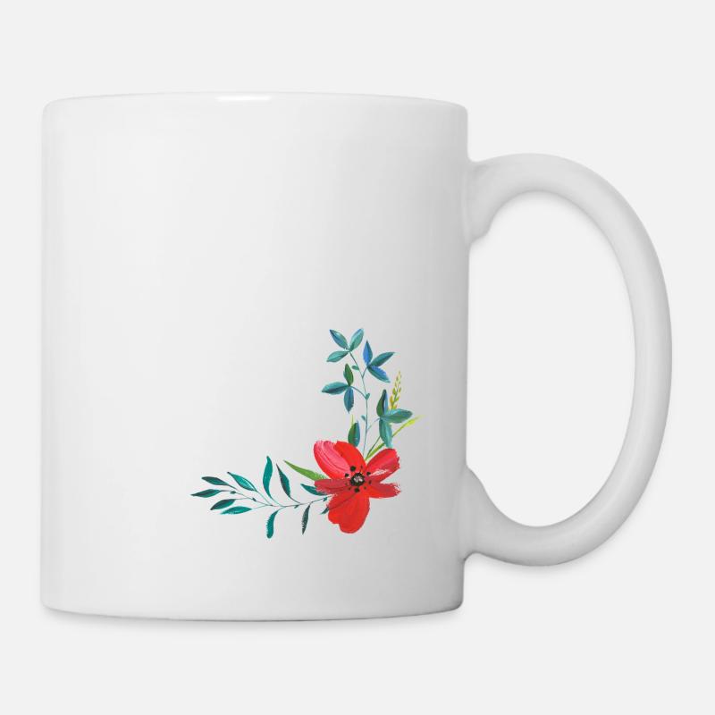 Red flower tendril - Mug - white