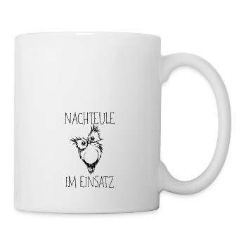 Nachteule im Einsatz Eule Müde Krankenschwester - Tasse - Weiß - Rechts