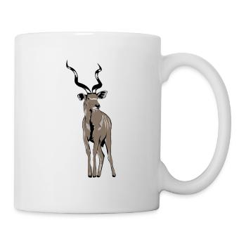 Kudu Antilope - Safari - Afrika - Großer Kudu - Tasse - Weiß - Rechts