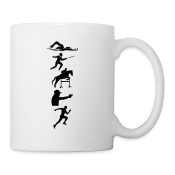 Pentathlon moderne - Escrime Natation Équitation - Mug blanc - blanc - Droite