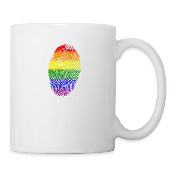 empreintes digitales j'aime racines gay fière LGTB - Mug blanc - blanc - Droite