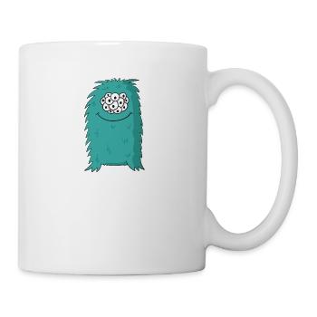 Lustiges Blaues Monster Halloween Horro Geschenk - Tasse - Weiß - Rechts