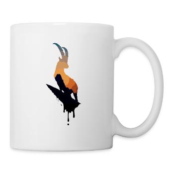 Steinbock Silhouette abstrakt - Tasse - Weiß - Rechts
