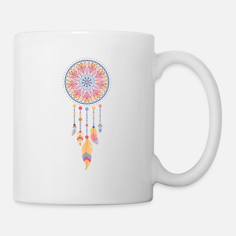 Traumfänger mit Mandala - Tasse - Weiß