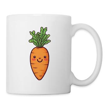 Kawaii Carrot - Cute Vegetable Design - Mug - white - Right