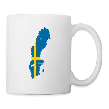 Sweden Outline Map Flag Scandinavia Flag - Mug - white - Right