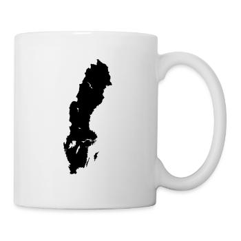 Suède Carte Contour Vacances Stickers Noir - Mug blanc - blanc - Droite