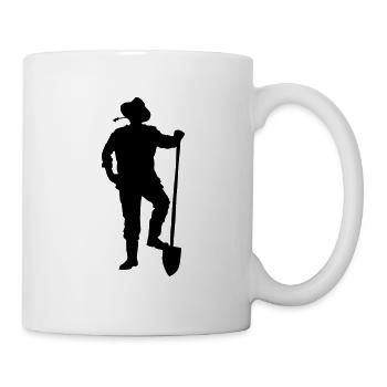 farmer silhouette - Mug blanc - blanc - Droite