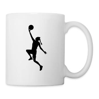 basketball girl silhouette - Mug - white - Right