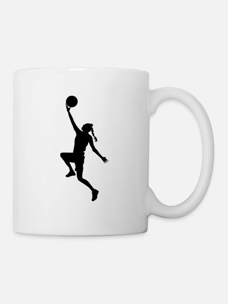 basketball girl silhouette - Mug blanc - blanc