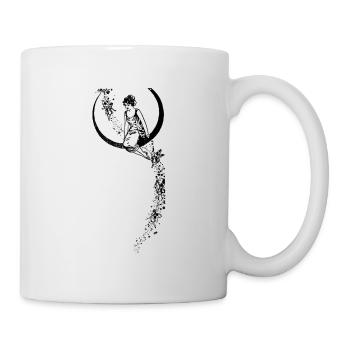 Femme assise sur la lune Vintage Illustration - Mug blanc - blanc - Droite