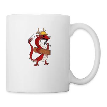 Chinese dragon at work - Mug - white - Right