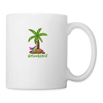 urlaubsreif,urlaub,ferien,palme,insel - Tasse - Weiß - Rechts