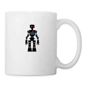 Dünner Roboter mit roten Augen - Tasse - Weiß - Rechts
