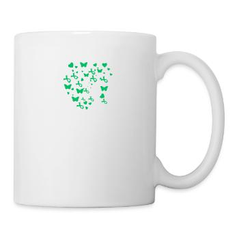 Santé mentale Drôle de cœur de papillon vert - Mug blanc - blanc - Droite
