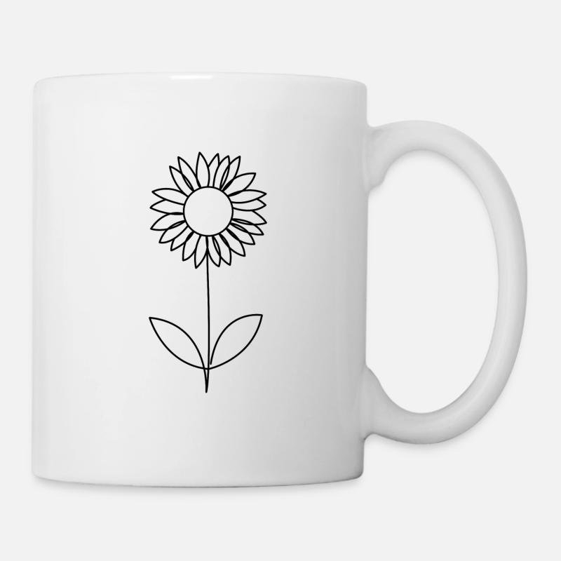 LINES SUNFLOWER - Tasse - Weiß