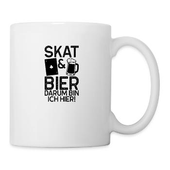Skat bier Geschenk Kartenspiel Pokerspieler - Tasse - Weiß - Rechts