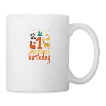 1st Birthday Animals Gift Baby 1 Years Children - Mug - white - Right