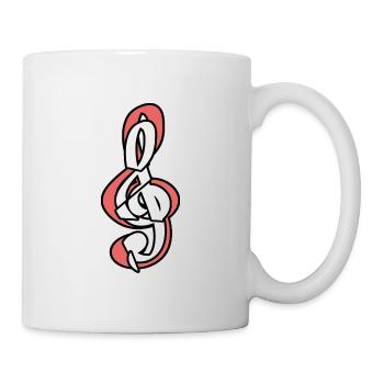 Music acoustic frontman clef tape - Mug - white - Right