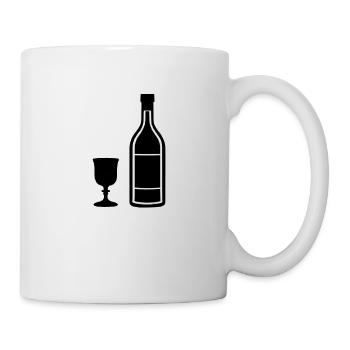 Wein Weinglas Geschenkidee Weinflasche - Tasse - Weiß - Rechts