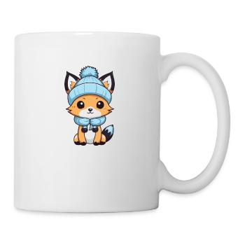 Fuchs Winter Comic - Tasse - Weiß - Rechts