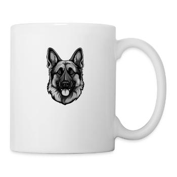 German Shepherd Dog Head Portrait Animal - Mug - white - Right