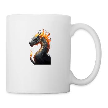 Dragon head with fire - Mug - white - Right