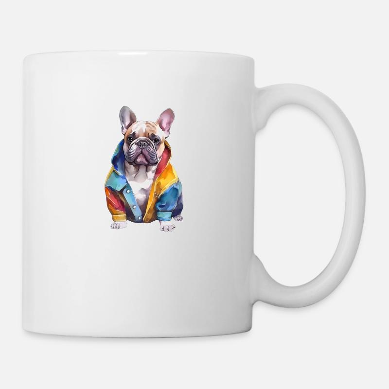 Drôle de bouledogue français. - Mug blanc - blanc