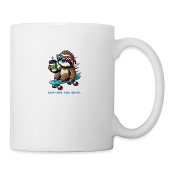 Faultier Skateboard - Tasse - Weiß - Rechts