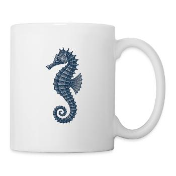 Illustration élégante d’hippocampe marin - Mug blanc - blanc - Droite