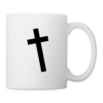 Crucifix diagonal cross retro - Mug - white - Right