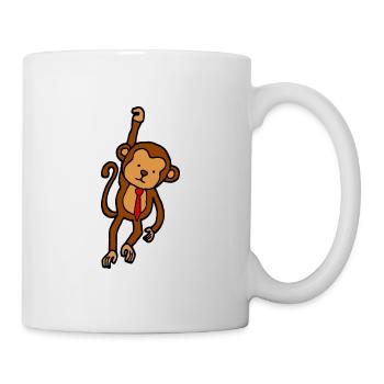 Bracket Monkey with Tie - Funny Monkey - Mug - white - Right
