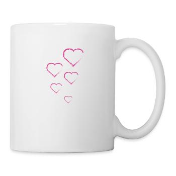 Coeur Cœurs Bonheur Amitié Cadeau familial - Mug blanc - blanc - Droite